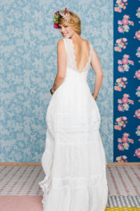 Glücksmoment Brautmode in Oldenburg Brautkleid boho Hochzeitskleid Amaia
